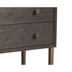 Nella Bedside Table - Dark Brushed Brown & Hammered Dark Bronze