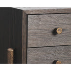 Nella Bedside Table - Dark Brushed Brown & Hammered Dark Bronze