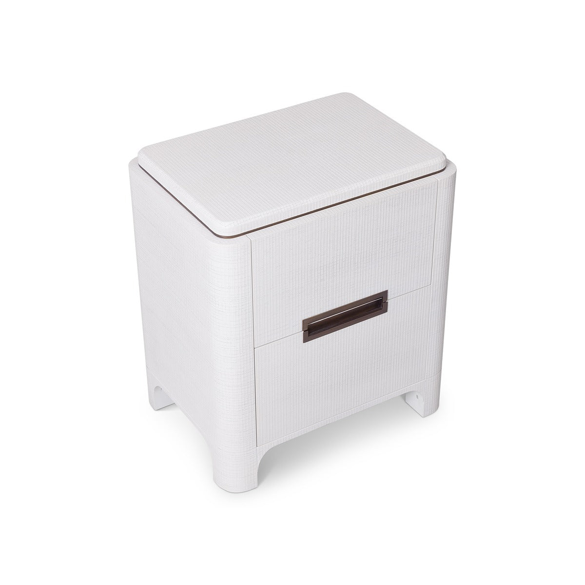 Vitros Bedside Table - White Saw Cut Oak & Antique Brushed Brass