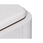 Vitros Bedside Table - White Saw Cut Oak & Antique Brushed Brass