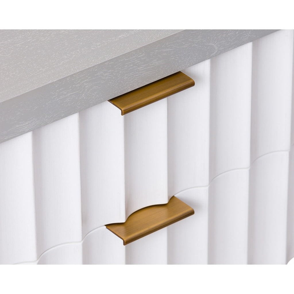 Malibu 1 Drawer Bedside Table - Grey Satin Veneer & Hairline White