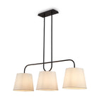 De Voir Pendant Lamp - Black Metal & White Linen