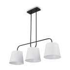 De Voir Pendant Lamp - Black Metal & White Linen