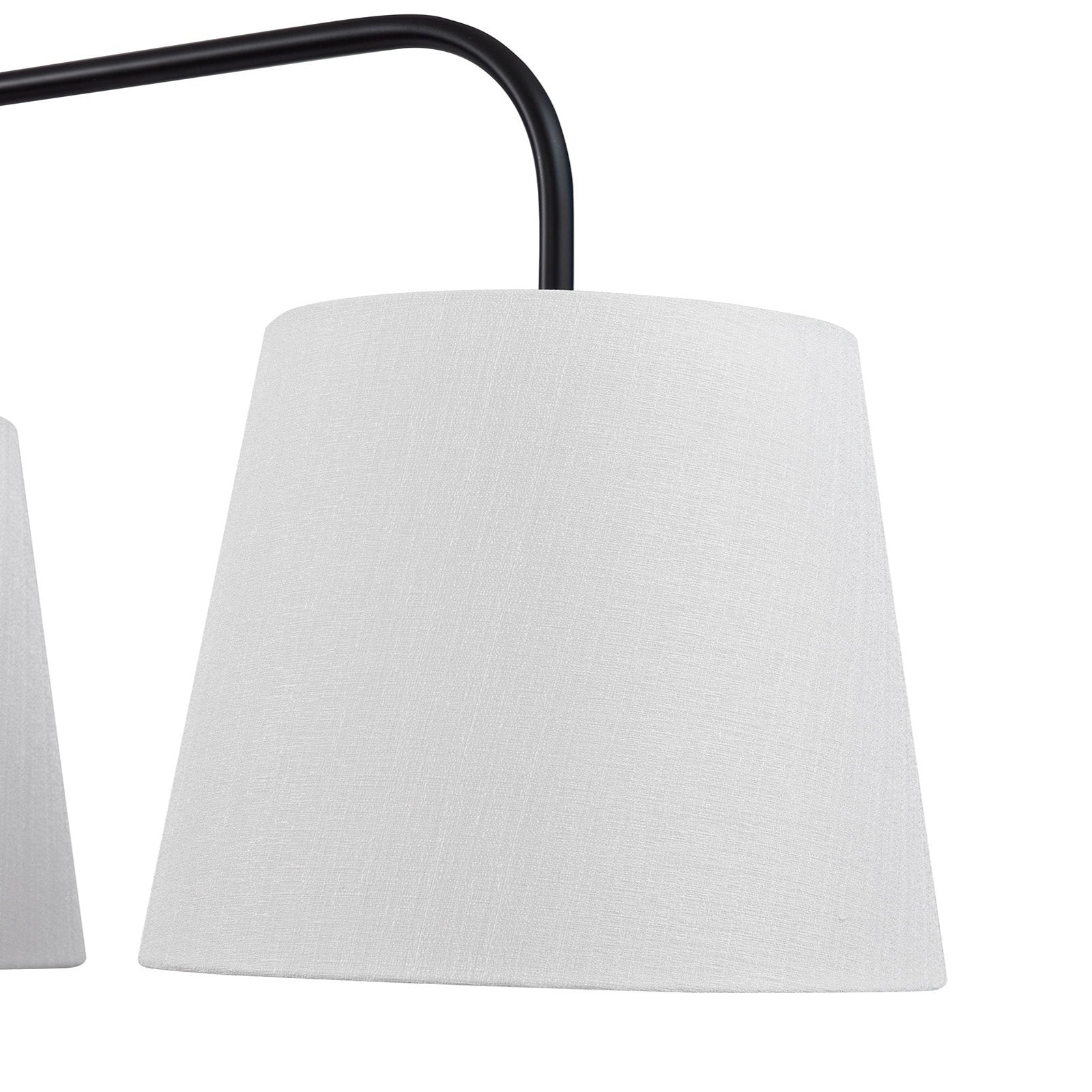 De Voir Pendant Lamp - Black Metal & White Linen