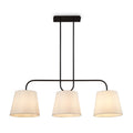 De Voir Pendant Lamp - Black Metal & White Linen