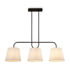 De Voir Pendant Lamp - Black Metal & White Linen