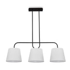 De Voir Pendant Lamp - Black Metal & White Linen