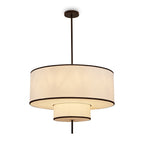 Aris Pendant Lamp - Black Metal & White Linen