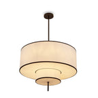 Aris Pendant Lamp - Black Metal & White Linen