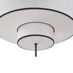 Aris Pendant Lamp - Black Metal & White Linen
