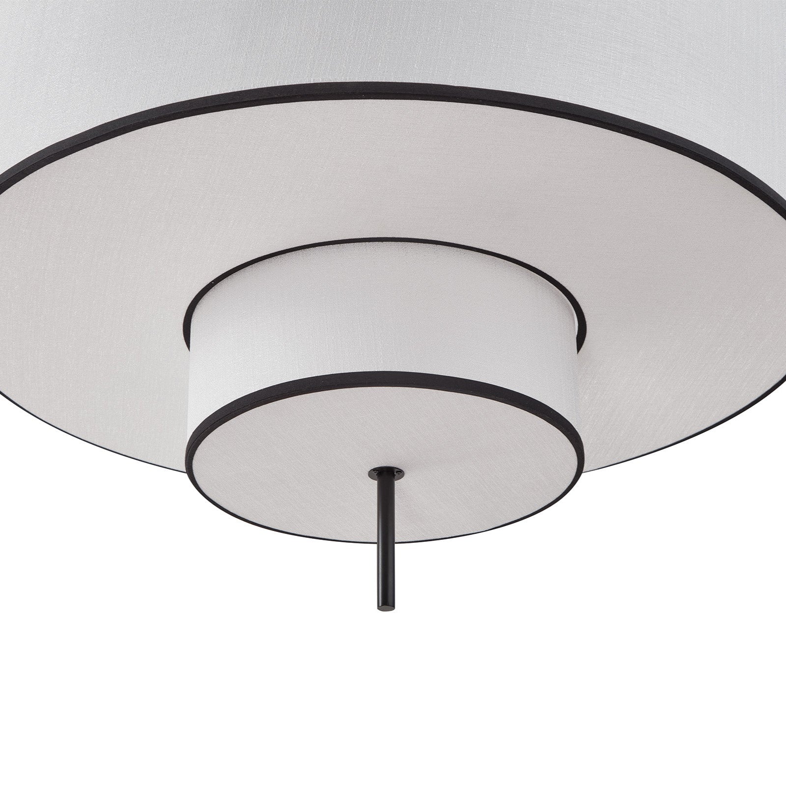 Aris Pendant Lamp - Black Metal & White Linen