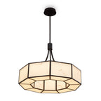 Allen Pendant Lamp - Black Metal & Alabaster Effect