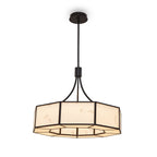 Allen Pendant Lamp - Black Metal & Alabaster Effect