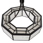 Allen Pendant Lamp - Black Metal & Alabaster Effect