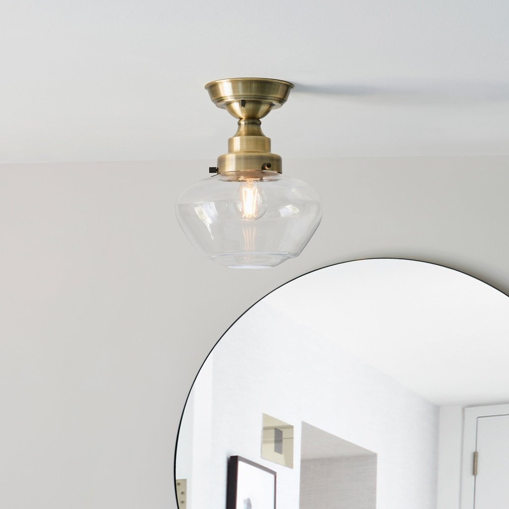 Isabella Ceiling Light - Brass & Clear Glass