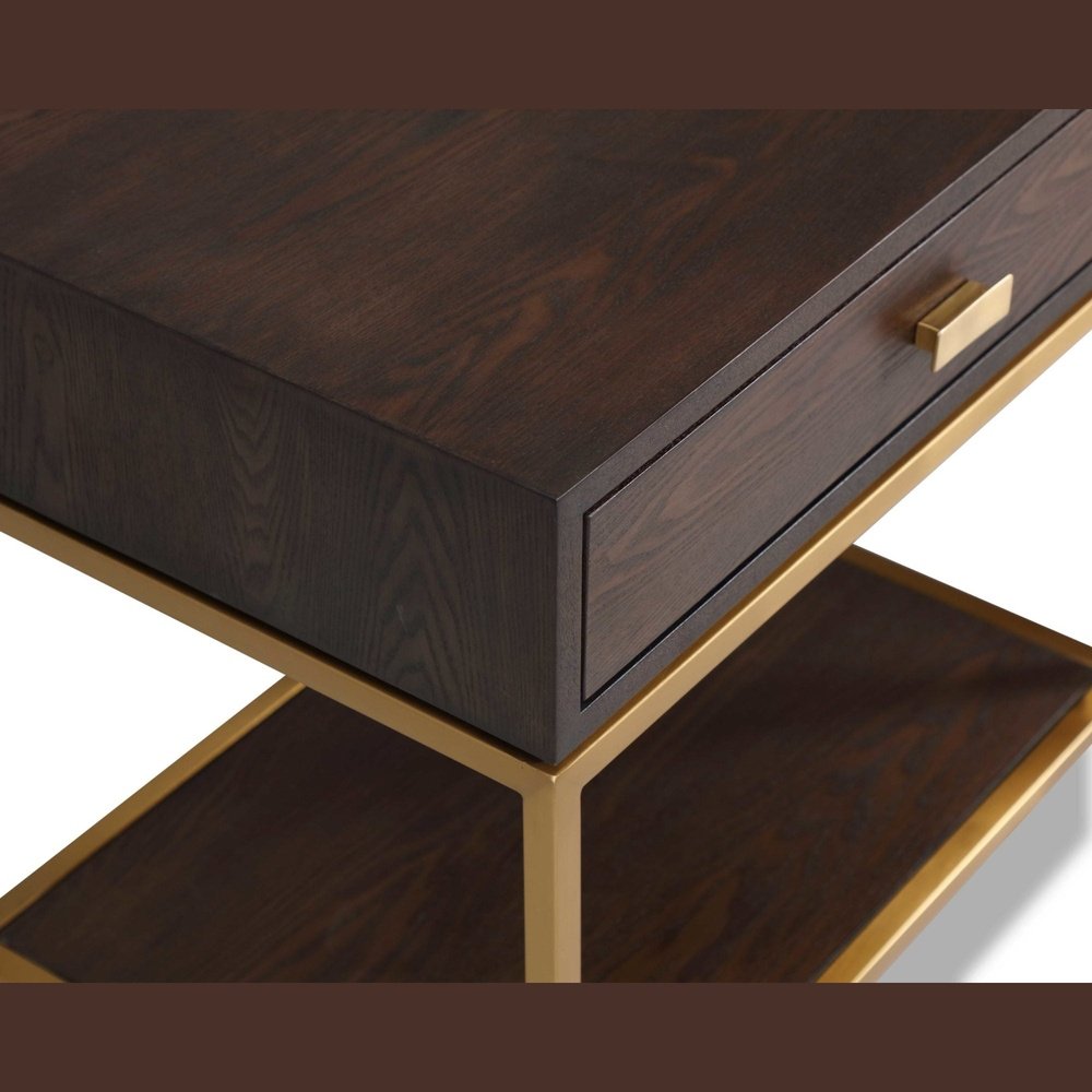 Levi Bedside Table - Dark Brown