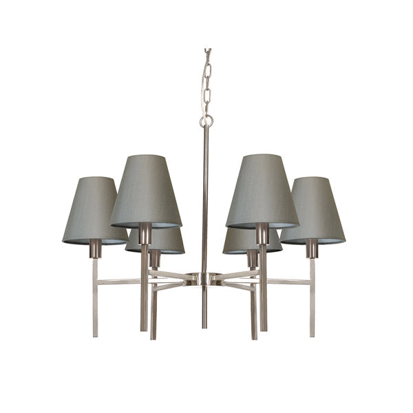 Lucerne 6 Light Chandelier - Brushed Nickel