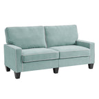 Sherbrook Large 2-Seater Mint Brushed Fabric Sofa with Contrasting Piping