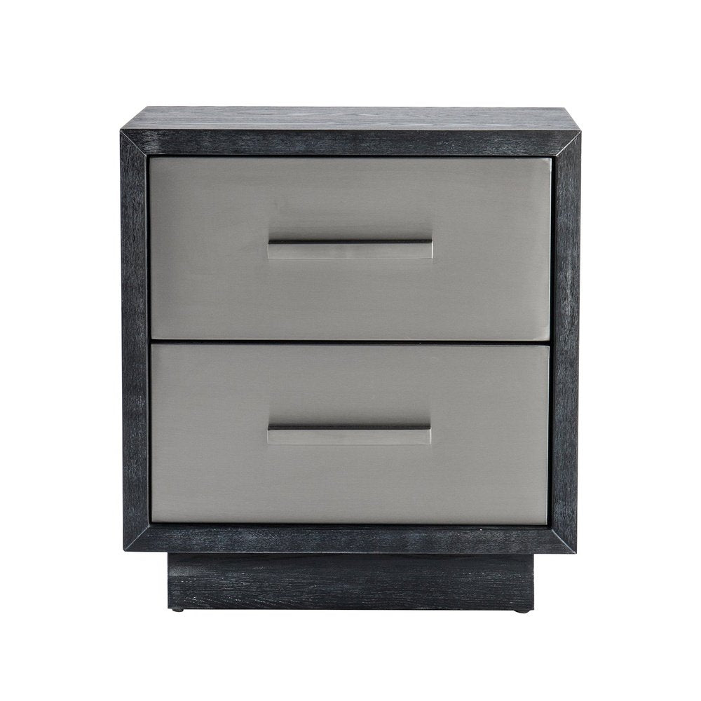 Camden Bedside Table - Brushed Stainless Steel
