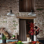 Beaulieu Ceramic Fluted Cone Double Pendant - Antique Bronze