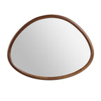 Edo Irregular Pebble Wall Wooden Mirror 100 x 76 cm, Walnut