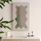 Destin Wave Mirror 100 x 60 cm, Taupe Gloss