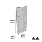 Destin Wave Mirror 160 x 70 cm, White Matte