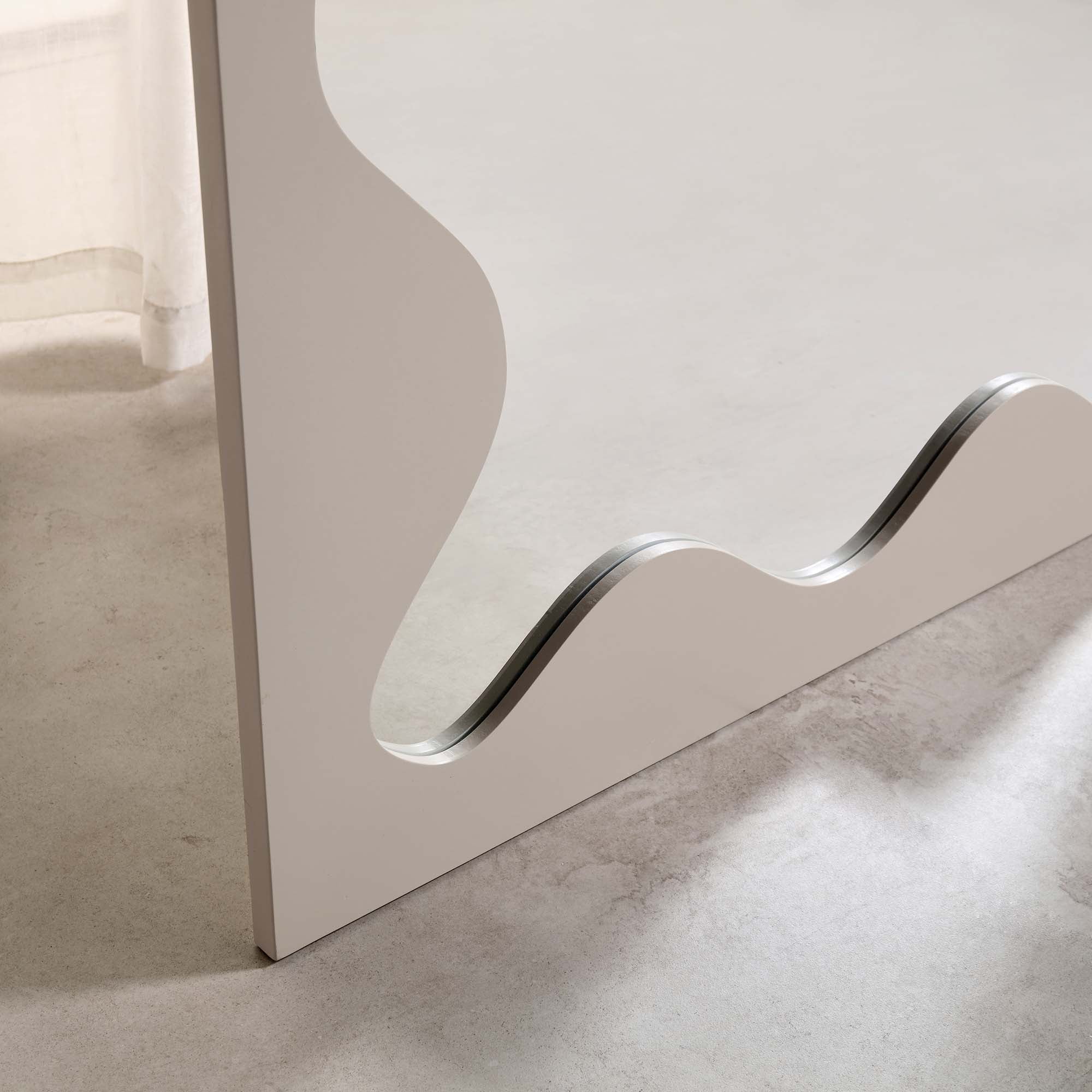 Destin Wave Mirror 160 x 70 cm, Taupe Gloss