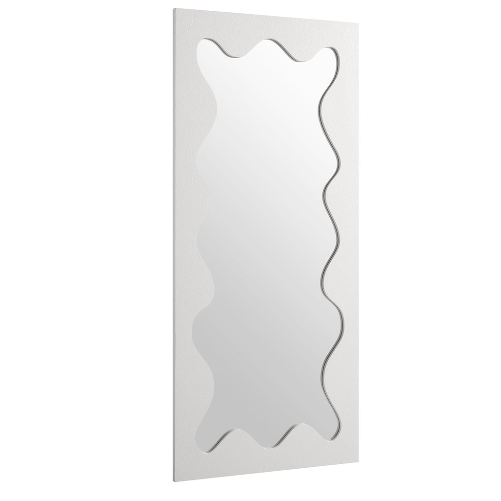 Destin Wave Mirror 160 x 70 cm, White Matte