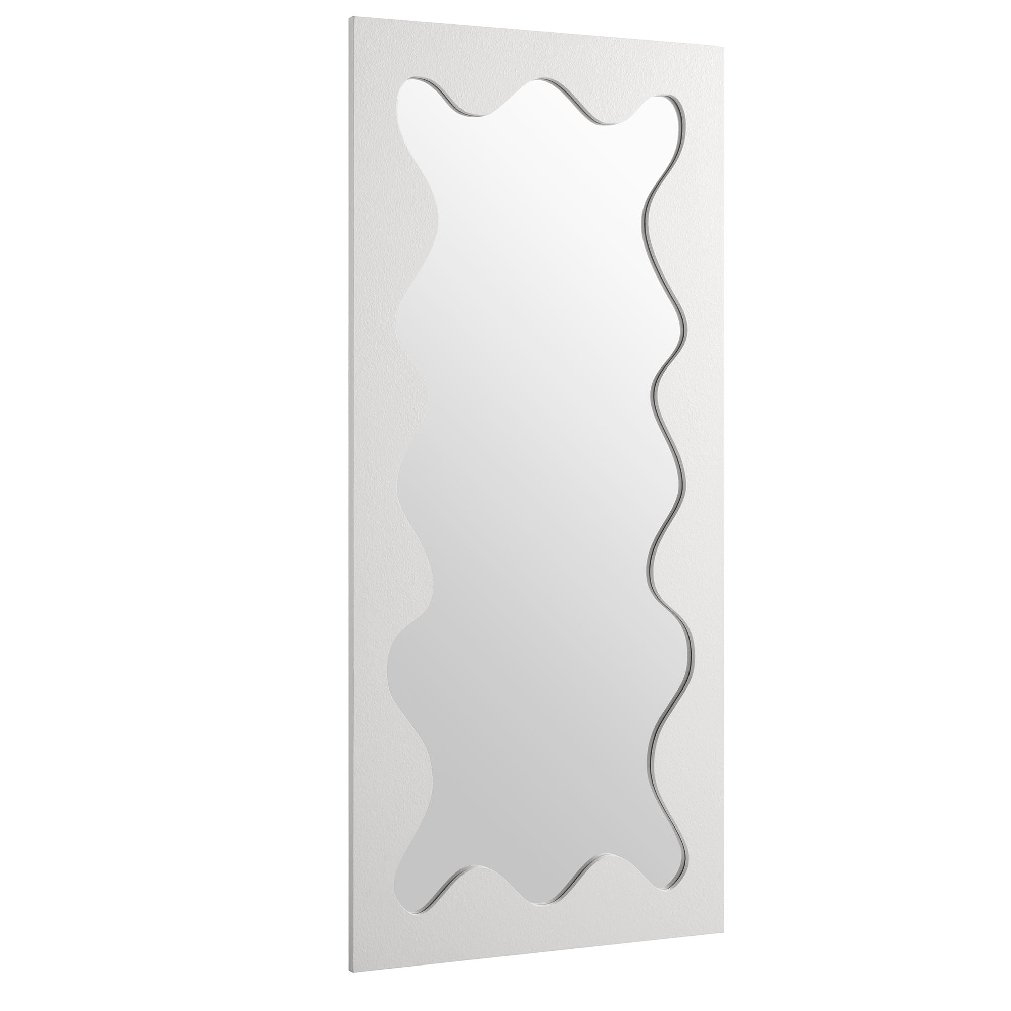 Destin Wave Mirror 160 x 70 cm, White Matte
