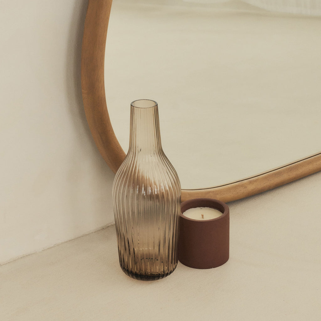 Aaliyah - Warm Wood Irregular Wall Mirror 110cm x 80cm