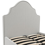 Luis Thin Stripe Single Bed - Grey
