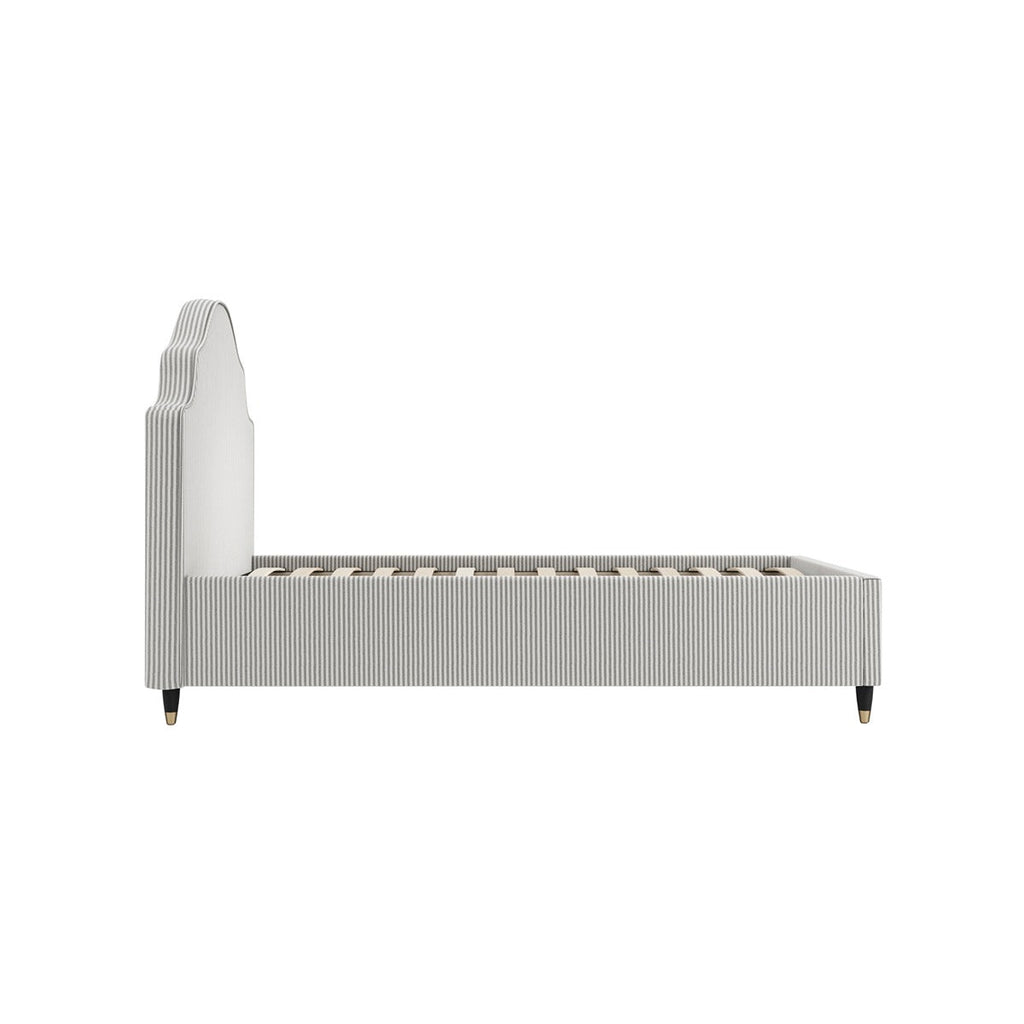 Luis Thin Stripe Single Bed - Grey