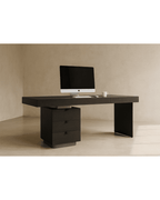 Oston Left Drawers Desk - Grey