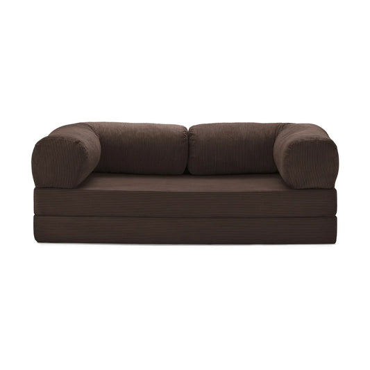 Nubo Compact Brown Canape Sofa - Compressed for Easy Shipping