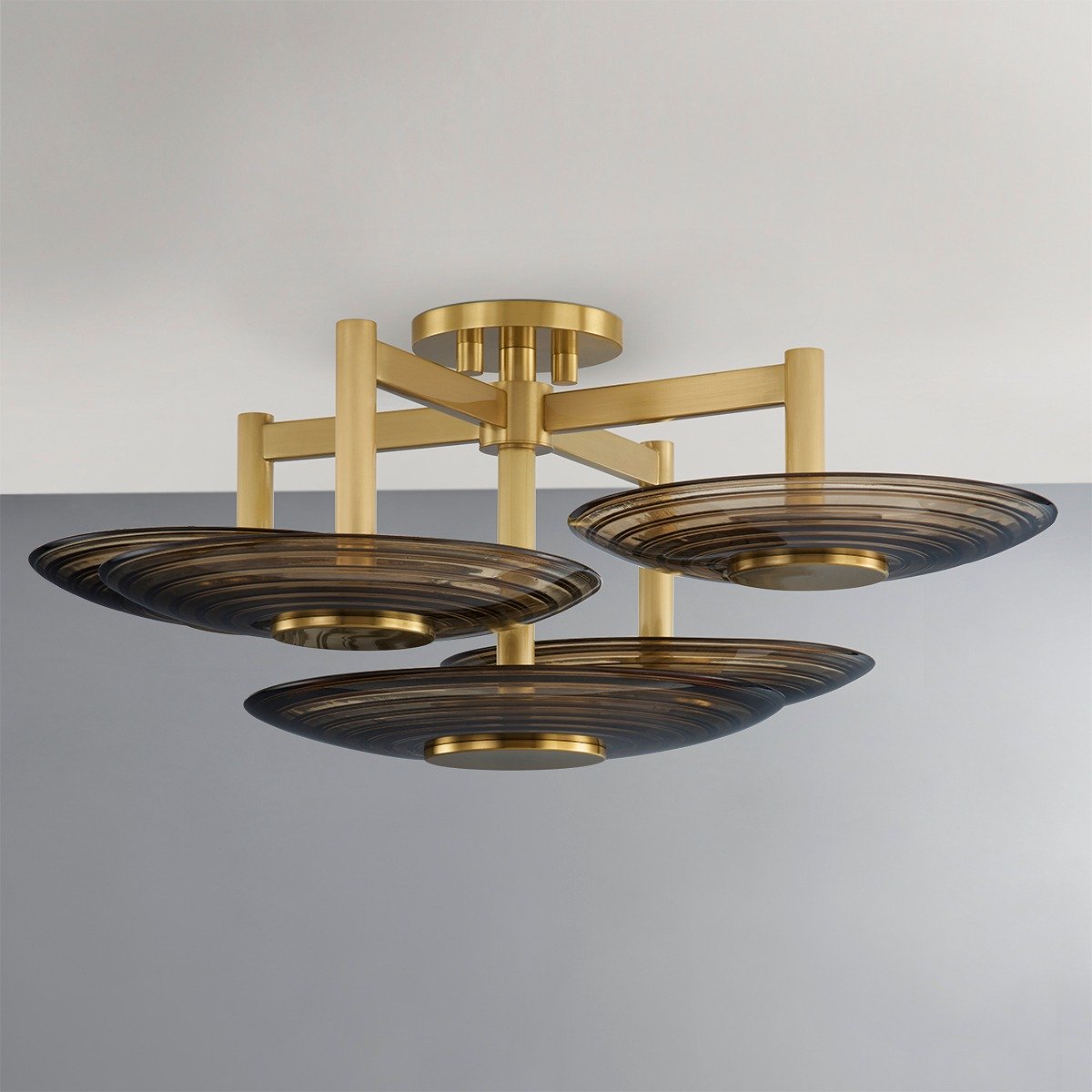 Griston 5 Light Semi Flush - Aged Brass