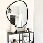 Pebble - Large Black Irregular Metal Wall Mirror 110cm x 90cm