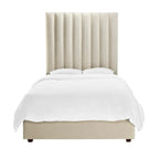 Piper Luxury Panelled Upholstered Bed - Cream