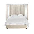 Piper Luxury Mirror Panelled Upholstered Bed - Cream