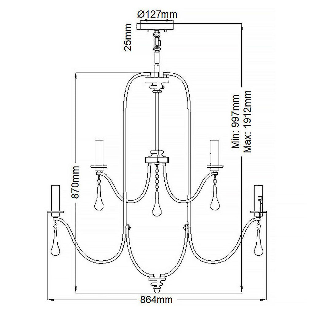 Karlee 9 Light Chandelier