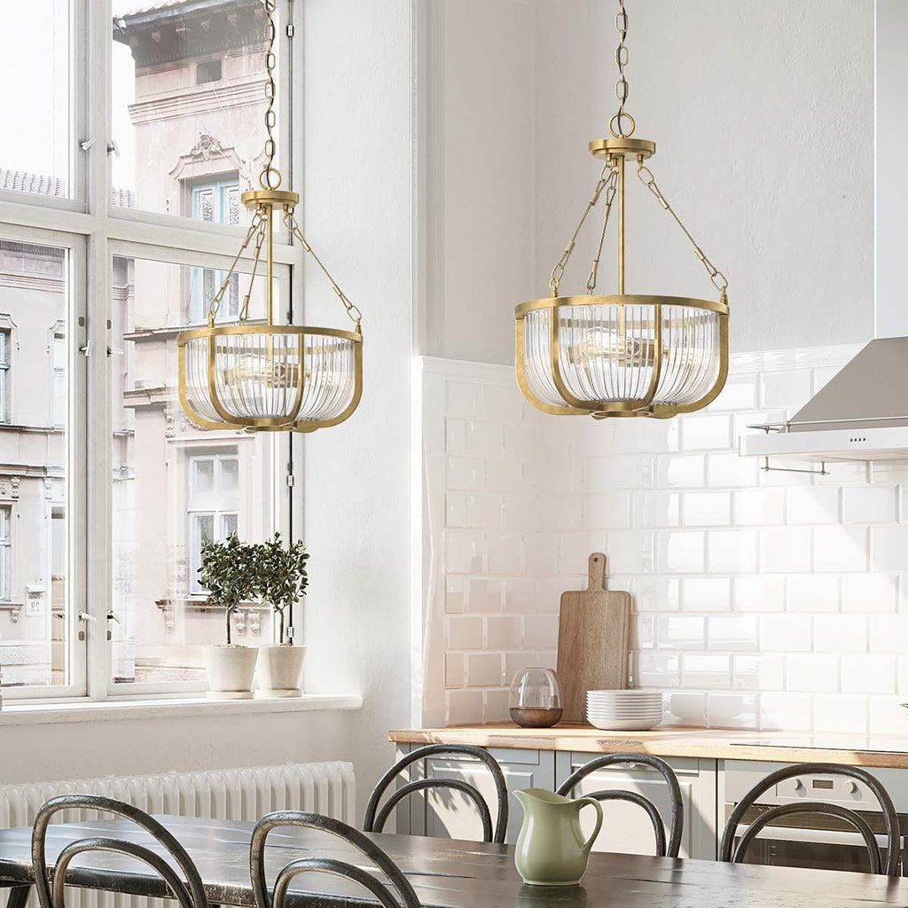 Roux 3 Light Semi-Flush Pendant Light