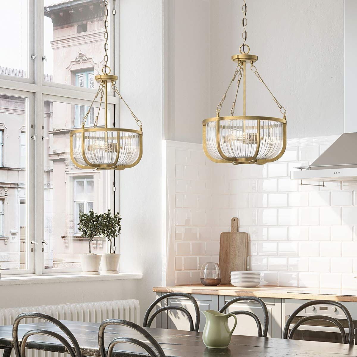 Roux 3 Light Semi-Flush Pendant Light