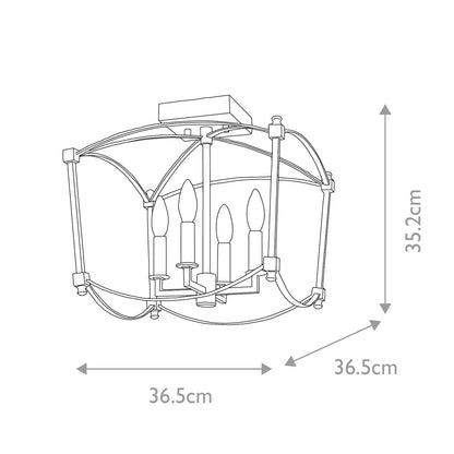 Thayer 4 Light Semi- Flush Mount Light