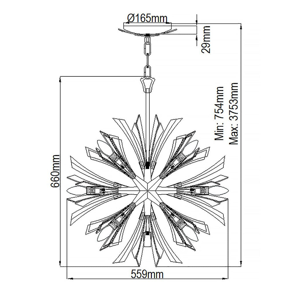 Vida 13 Light Small Pendant Light