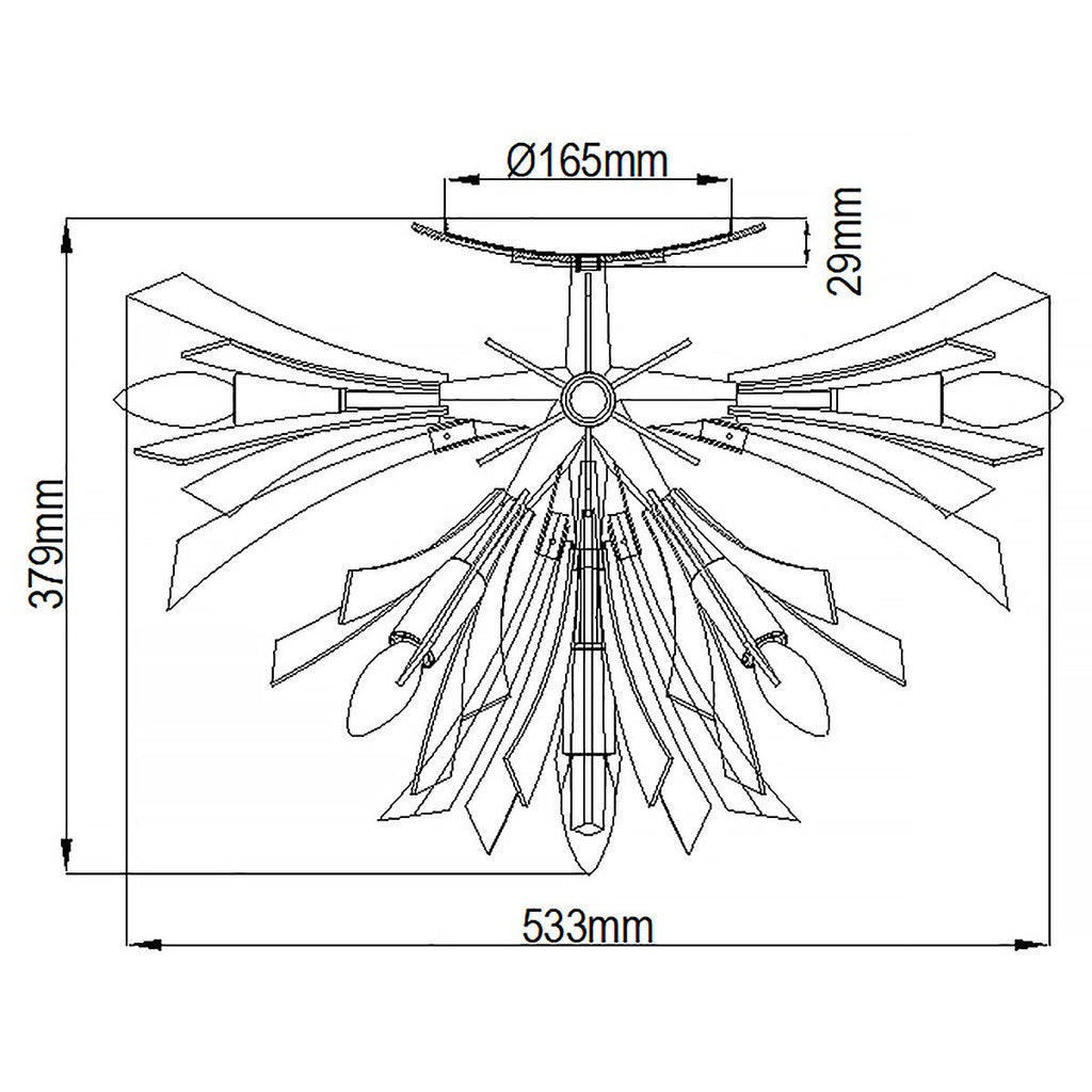 Vida 9 Light Semi Flush Light