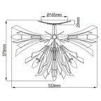 Vida 9 Light Semi Flush Light