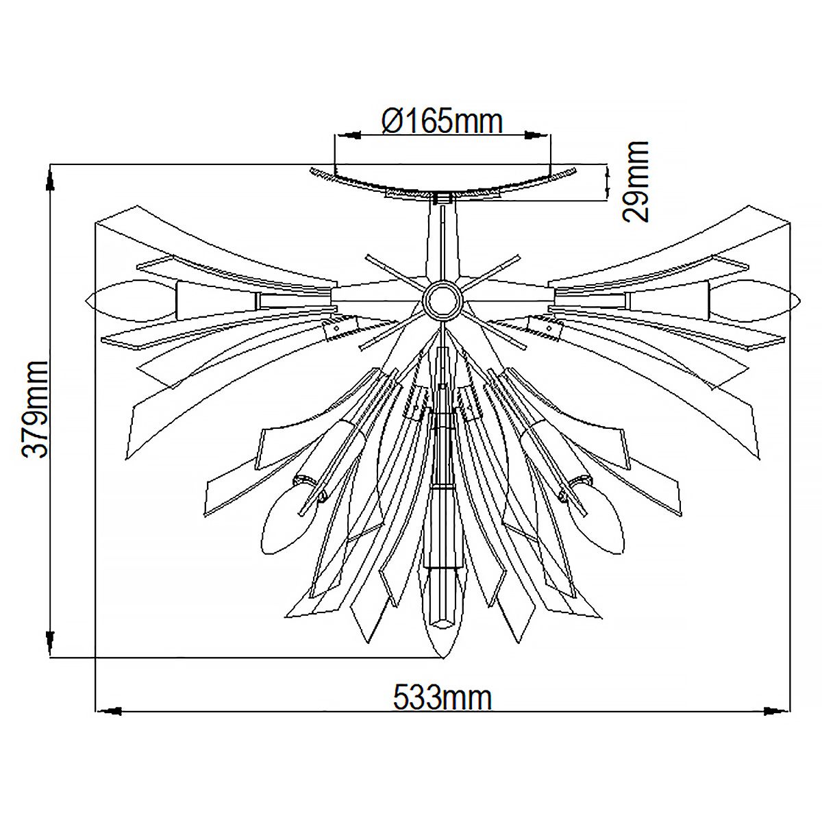 Vida 9 Light Semi Flush Light