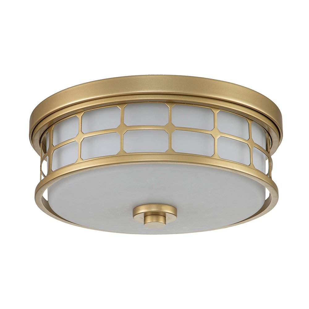 Quoizel Guardian 2 Light Flush Mount - Painted Brass