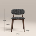 Halston Dining Chair | Bauhaus Wave Monochrome Fabric & Walnut