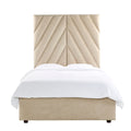 Rebecca Luxury Panelled Upholstered Bed - Stone